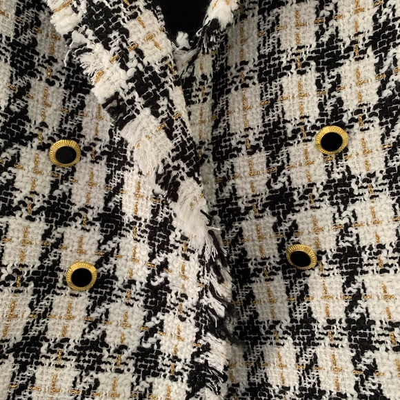 House of Harlow 1960 Tweed Fringe “Chanel Vibes’ Cropped Blazer Jacket - Picture 4 of 7